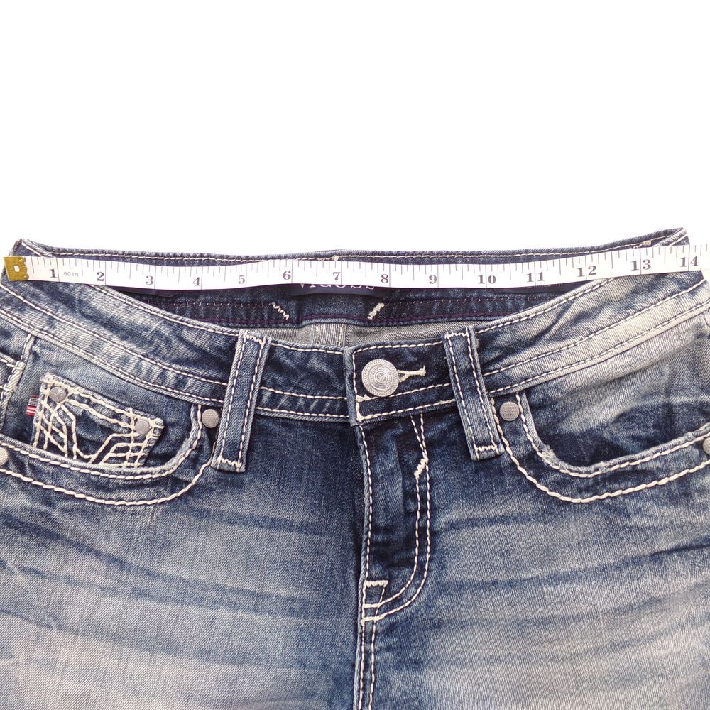 Vigoss Capri Light Wash Embellished Pocket Straight Leg‎ Jeans Size 2 - Picture 5 of 9